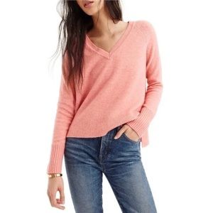 J. Crew Supersoft Yarn V-neck Sweater in Heather Blossom Size Small Style H3911
